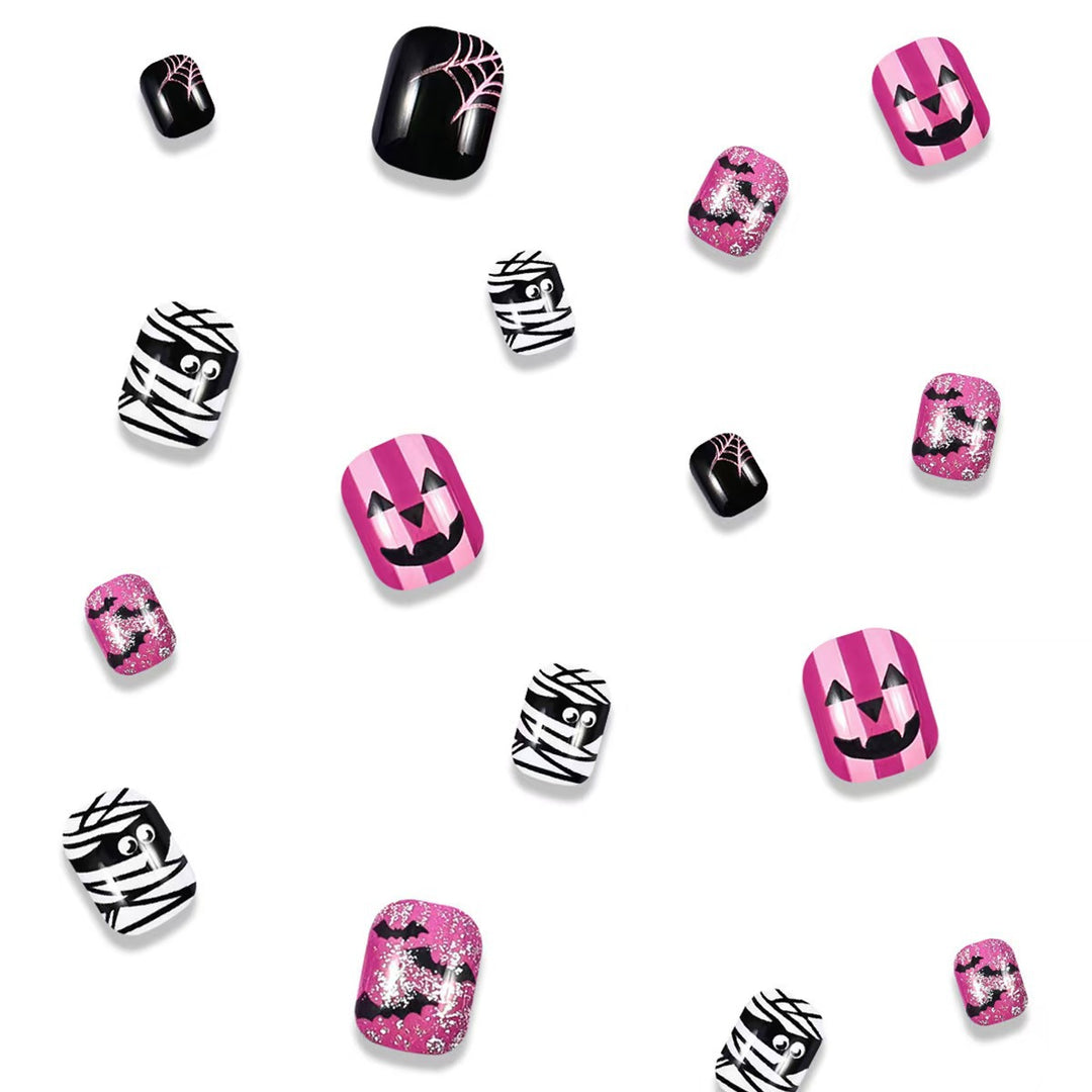 Creative nail art set with Halloween motifs and glitter accents Kalsten