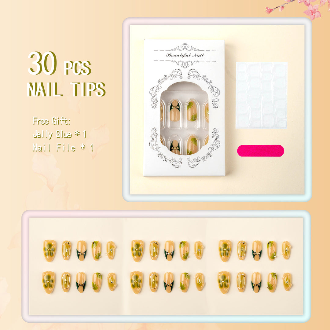 Elegant Artisanal Press-On Nail Set