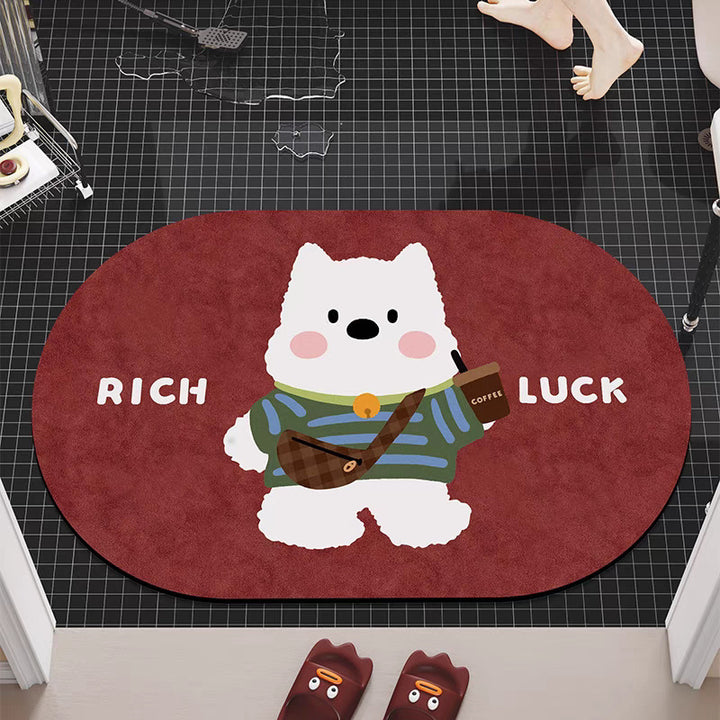 Cartoon Dog-Themed Bath Mat