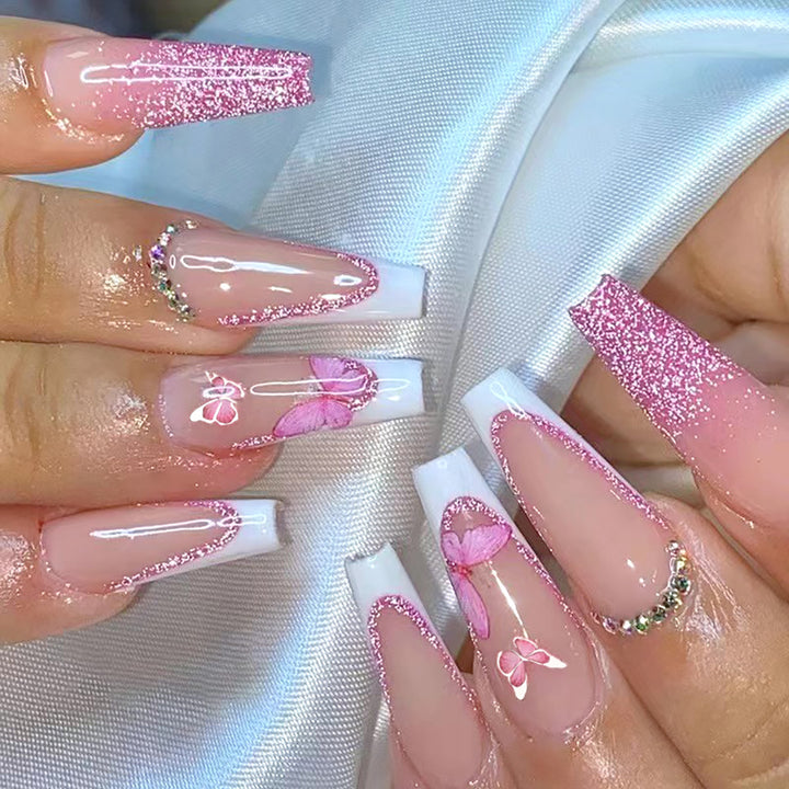 Elegant Floral Stiletto Press-On Nails Kalsten