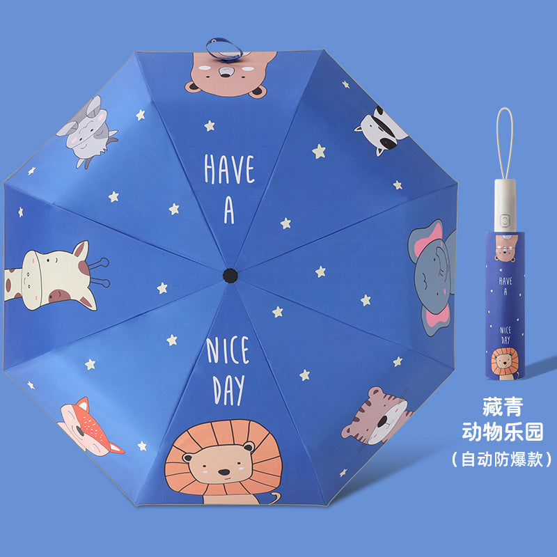 Ladies Folding Umbrella with Animal Motifs Kalsten