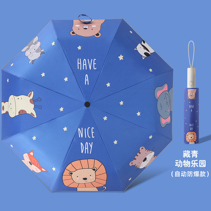 Ladies Folding Umbrella with Animal Motifs Kalsten