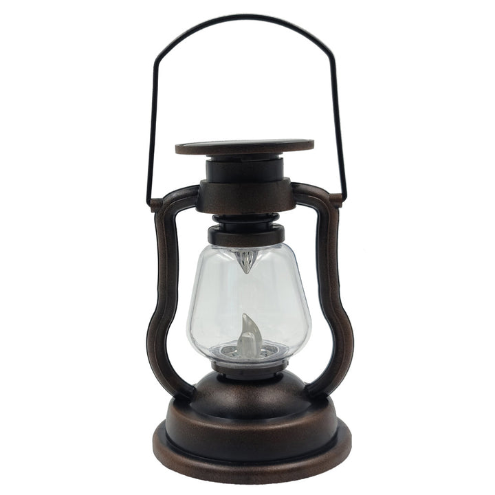 Antique-Style LED Hurricane Lantern With Flickering Flame Effect Glass Globe And Hanging Handle Portable Decorative Lamp Kalsten