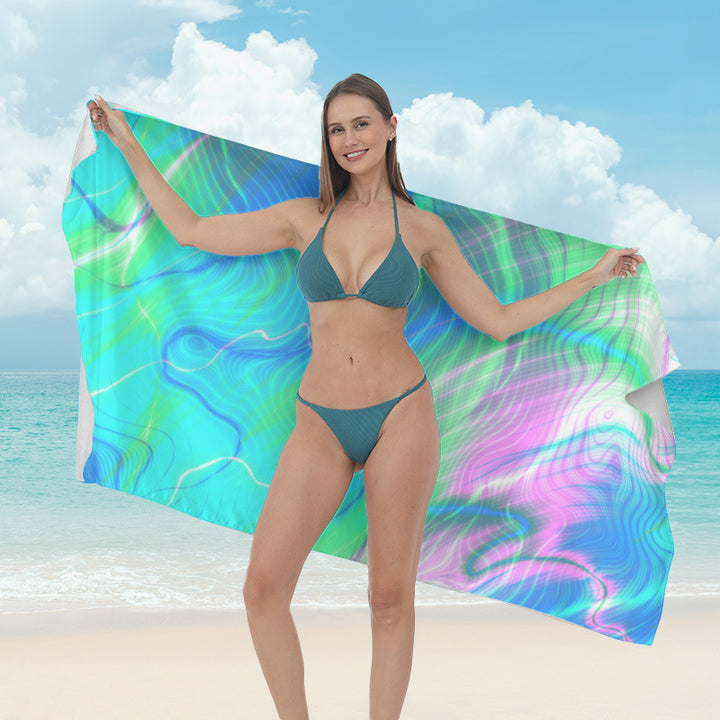 Beach towel with vibrant tropical plant motif Kalsten