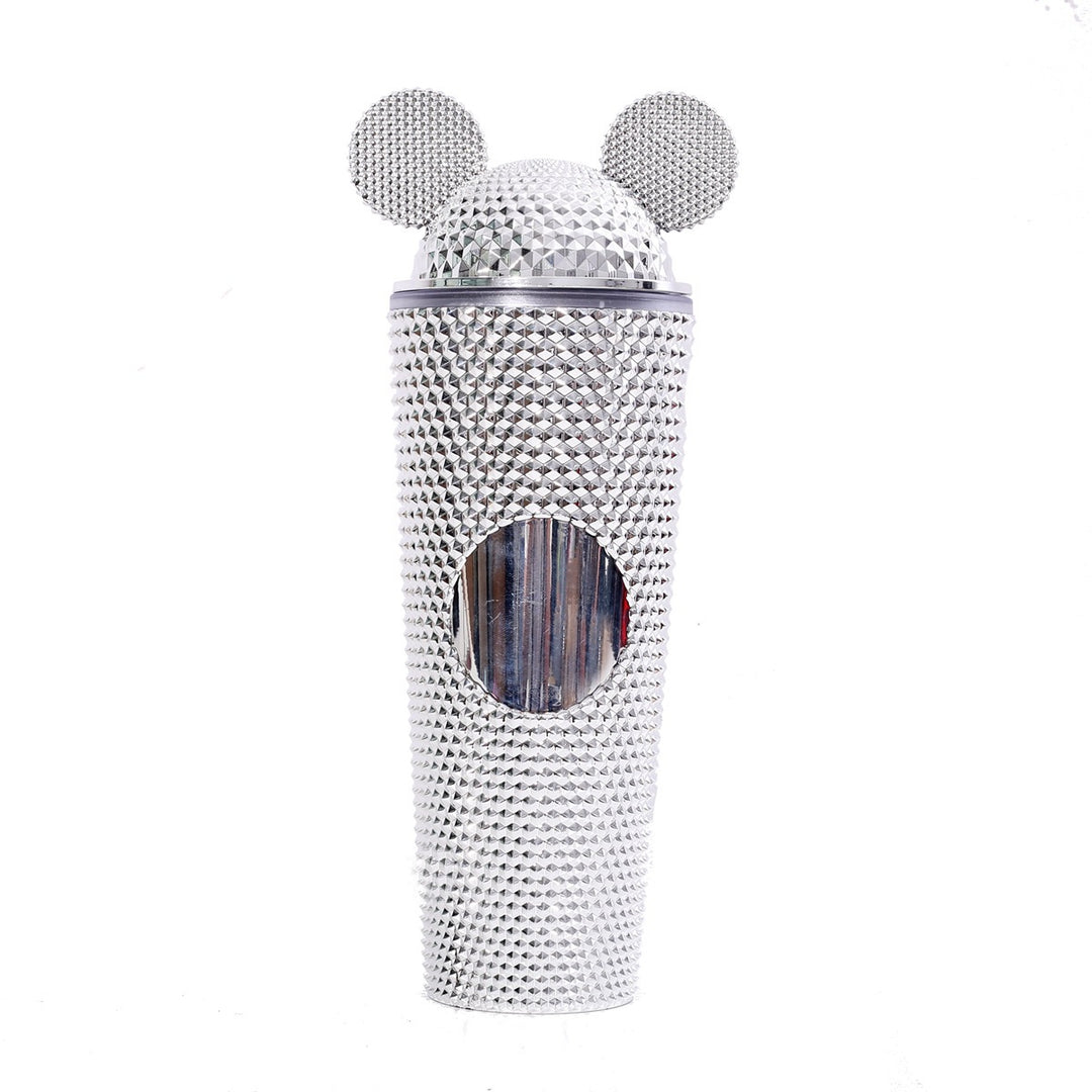 Studded Textured Reusable Tumbler With Decorative Ear-Top Screw Lid