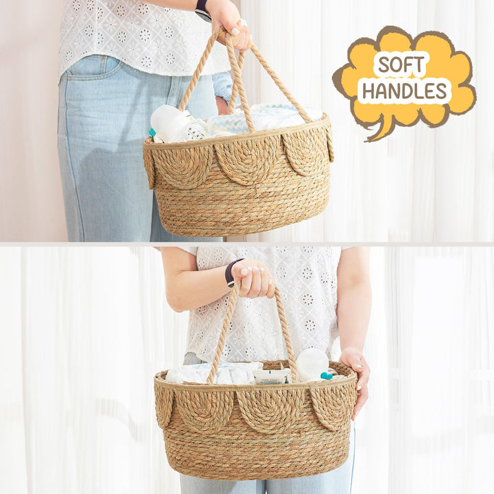 Handwoven decorative basket with ruffles Kalsten