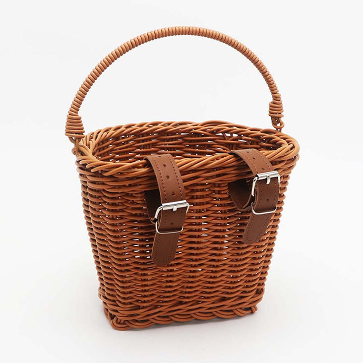 Practical hand basket with leather handles Kalsten