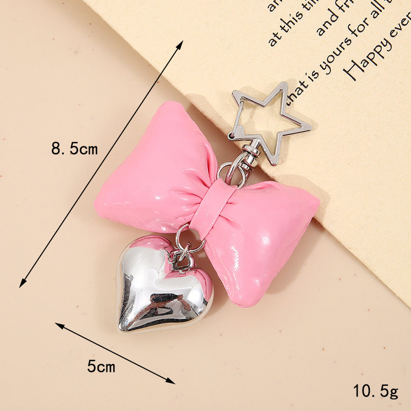 Cute Bow and Heart Keychain kalsten