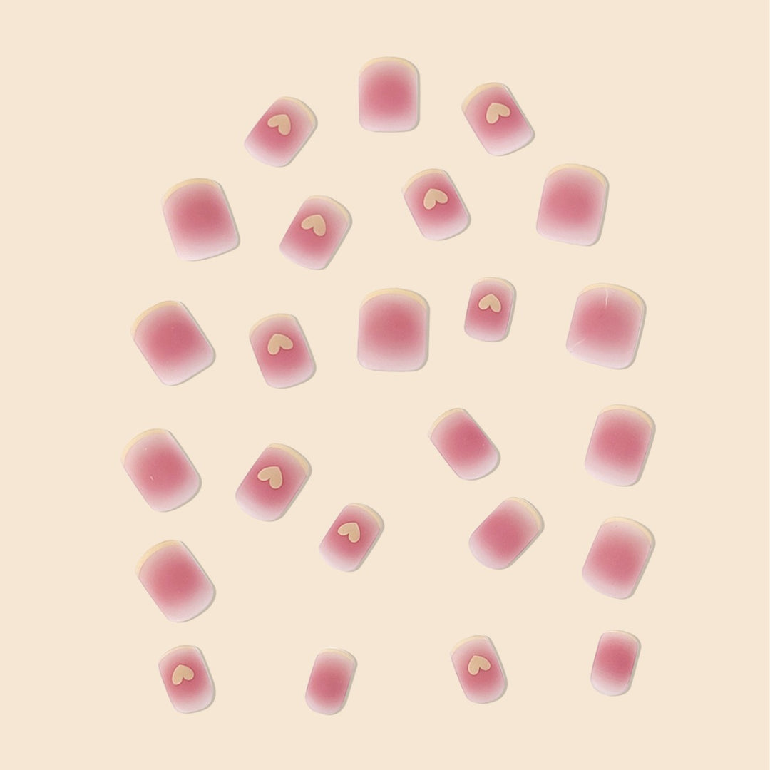 Elegant Heart Decorated Nail Art