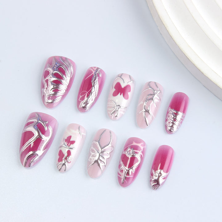 Artistic Butterfly-Themed Press-On Nails Kalsten