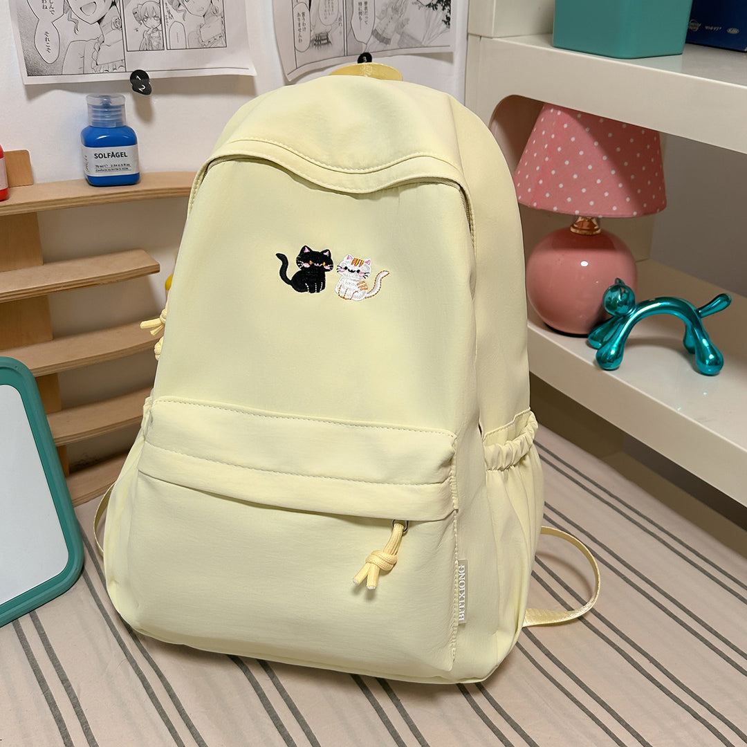 Embroidered Cat-Themed Casual Backpack Kalsten
