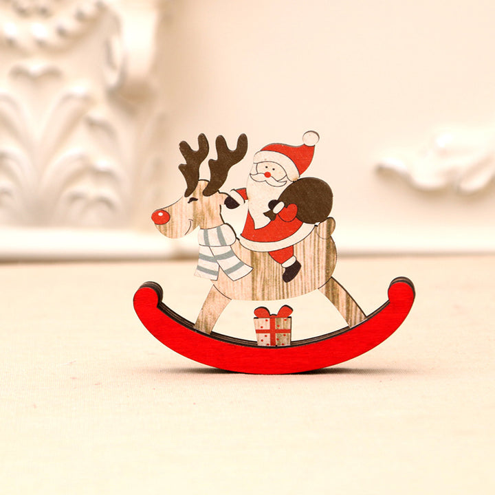 Decorative Wooden Reindeer and Snowman Figurine Kalsten