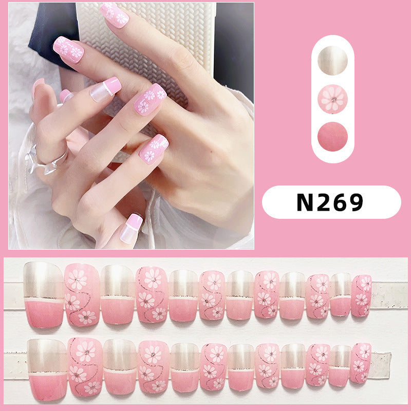 Abstract Floral Press-On Nail Set