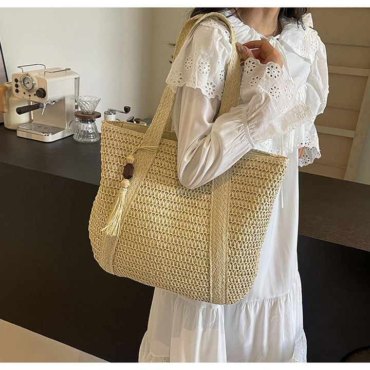 Woven Textured Beach Tote