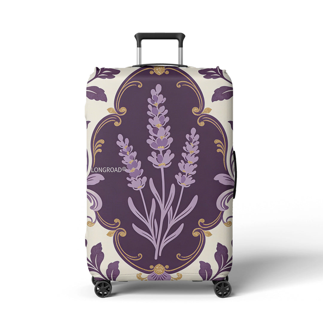 Women’s suitcase cover with floral lavender pattern Kalsten