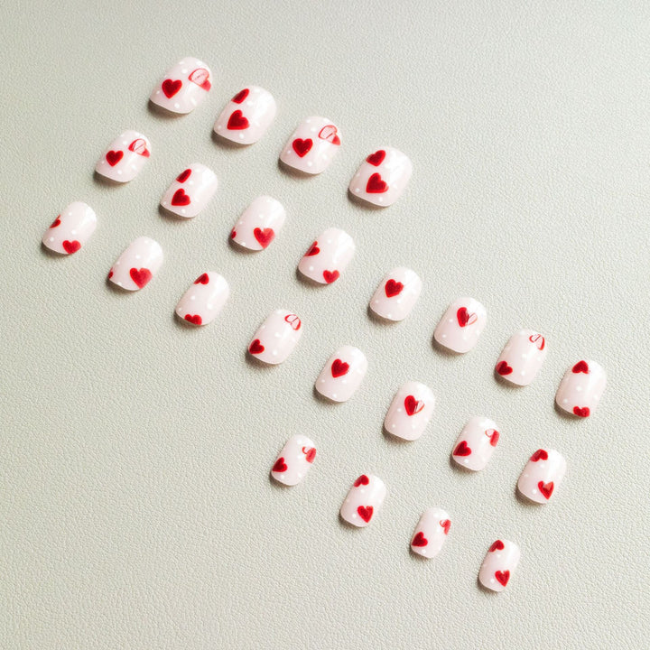 Heart-Themed Acrylic Nail Art Set