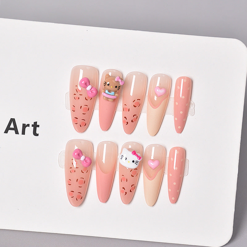 Glamorous Heart-Themed Press-On Nail Set Kalsten
