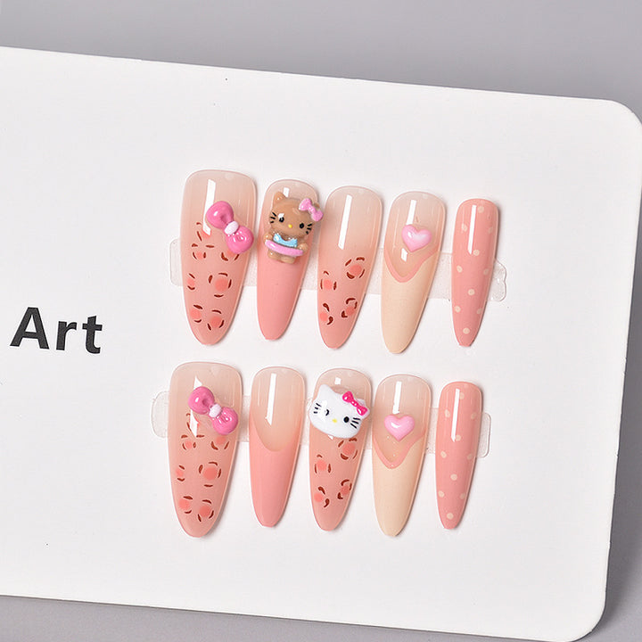 Glamorous Heart-Themed Press-On Nail Set Kalsten
