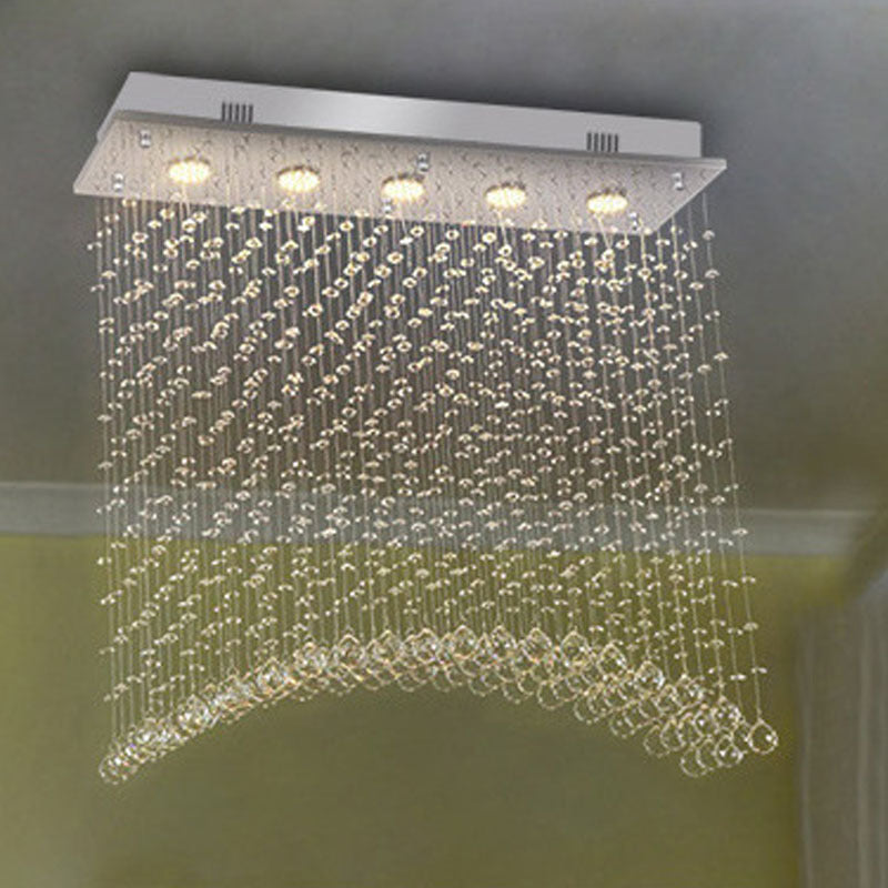 Contemporary Crystal Raindrop Chandelier