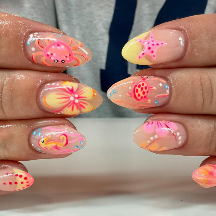 Artistic Ocean-Inspired Nail Art Set