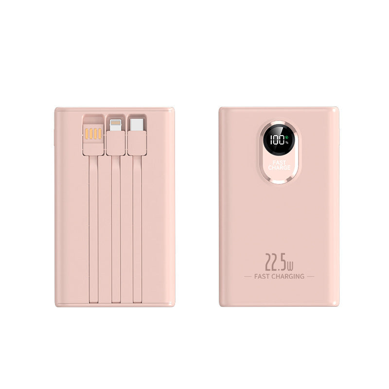 Portable power bank with integrated multifunction charging cable and LCD display Kalsten