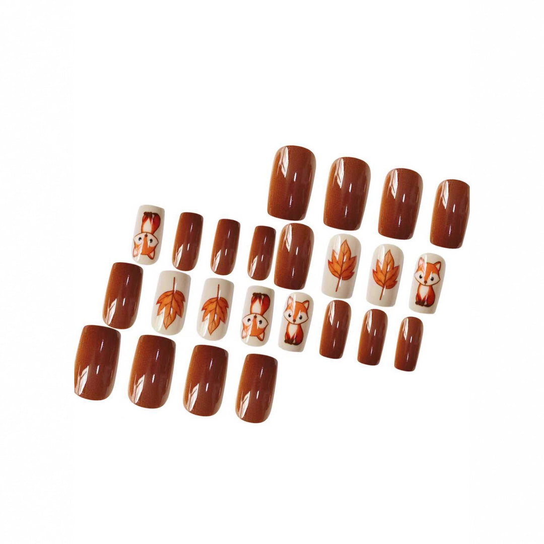Thematic Fox and Leaf Nail Art Set Kalsten