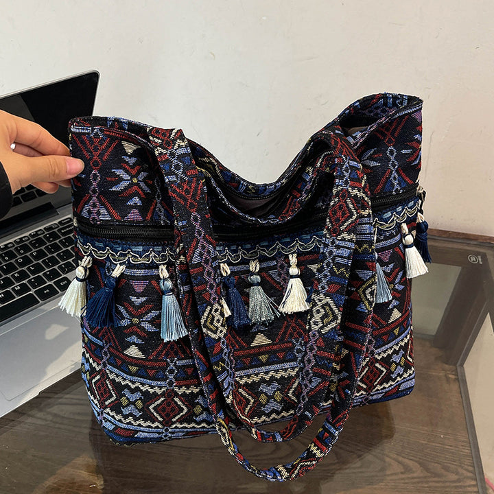 Artistic Geometric Print Tote Bag
