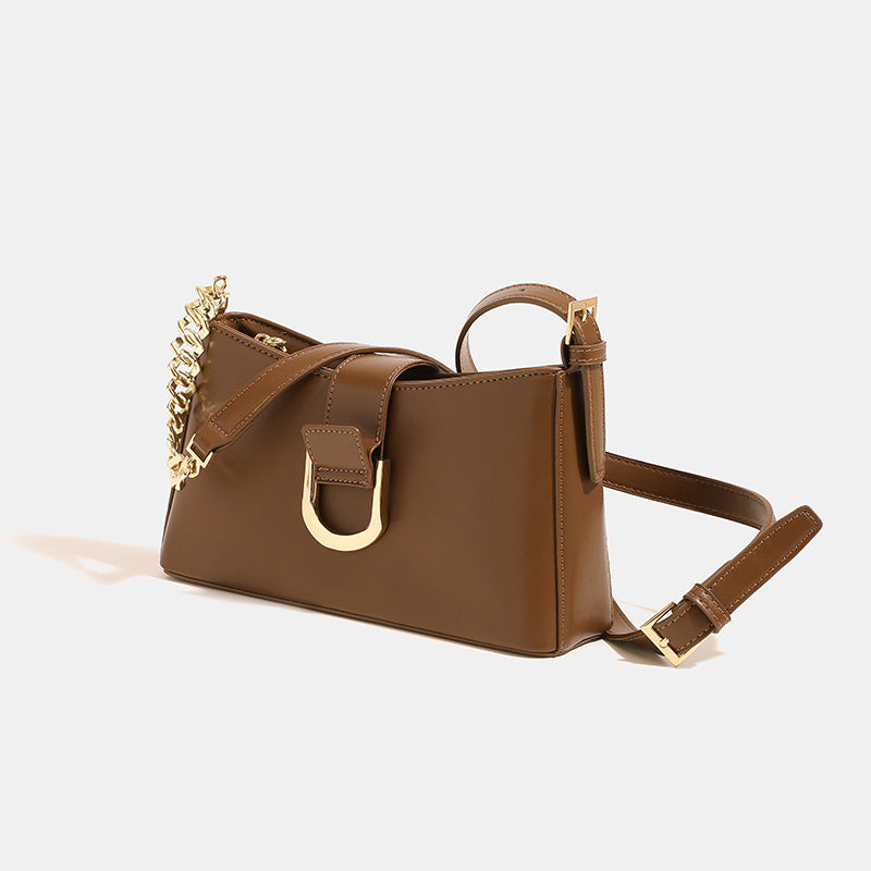 Chic Faux Leather Shoulder Handbag