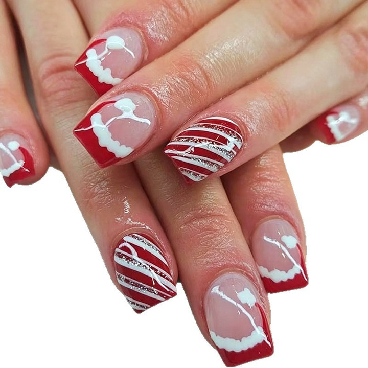 Festive Holiday Themed Acrylic Nail Art Enhancements Kalsten