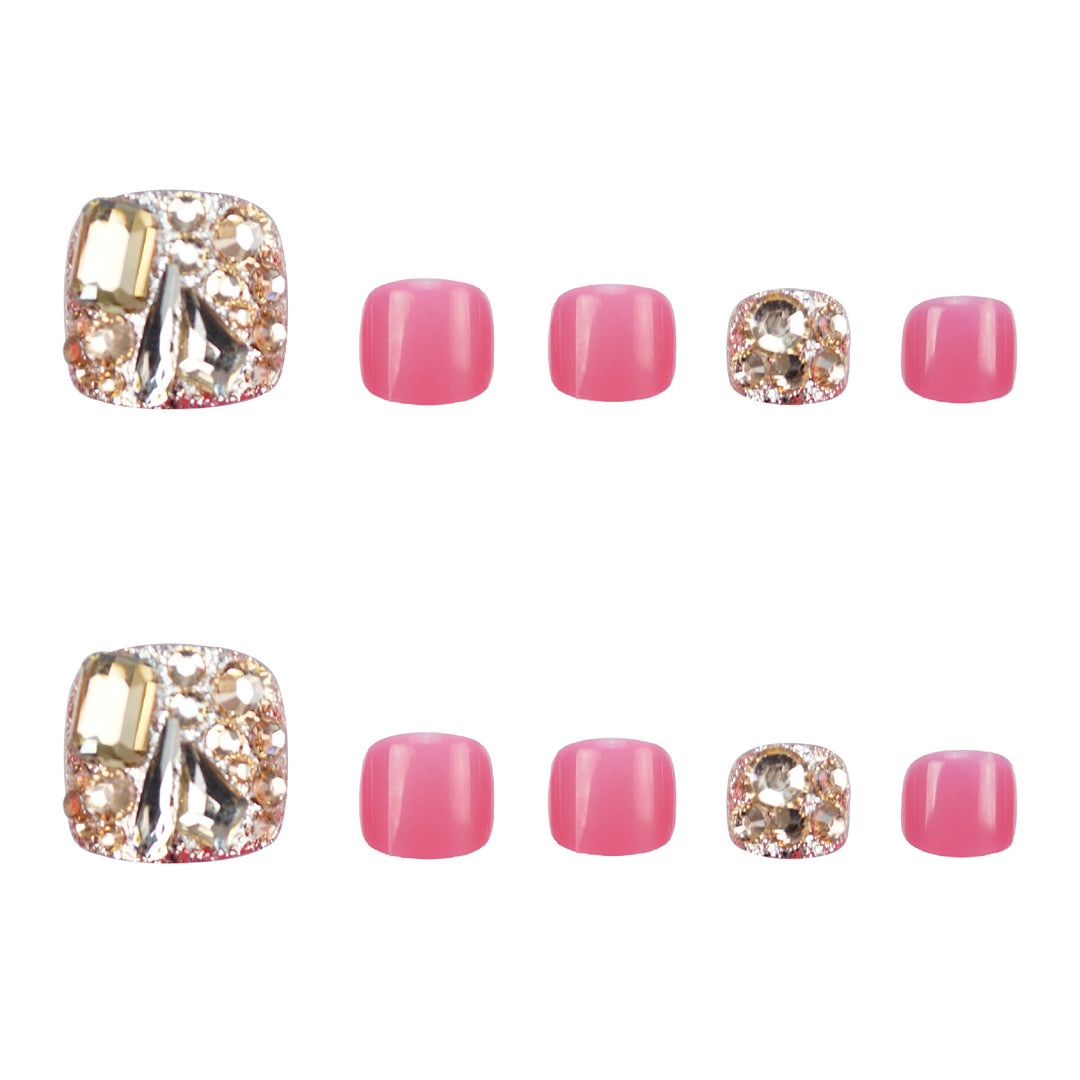 Decorative Press-On Toenails Art Set