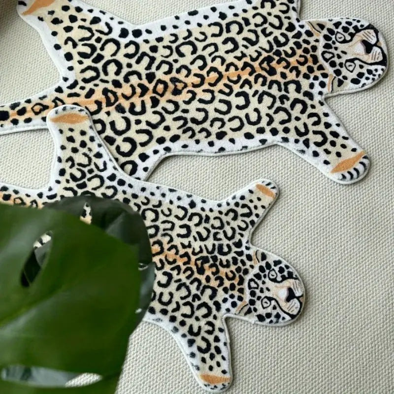 Leopard Print Plush Bath Mat