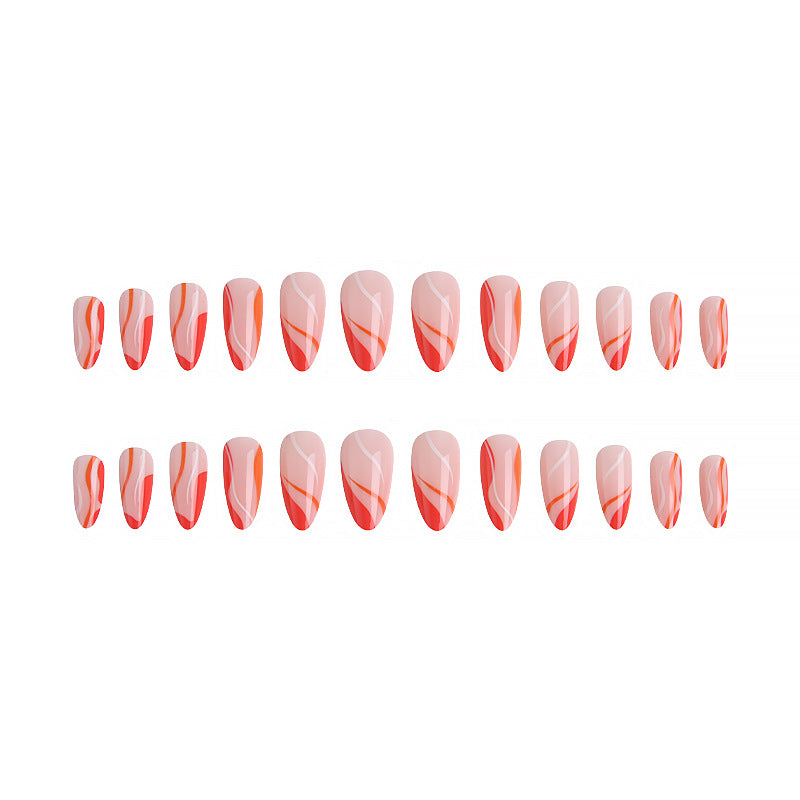 Artful nail tips with curved lines Kalsten