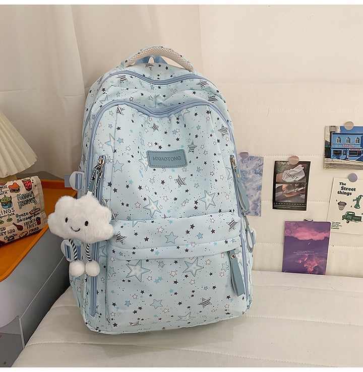 Stylish Star-Printed School Backpack Kalsten