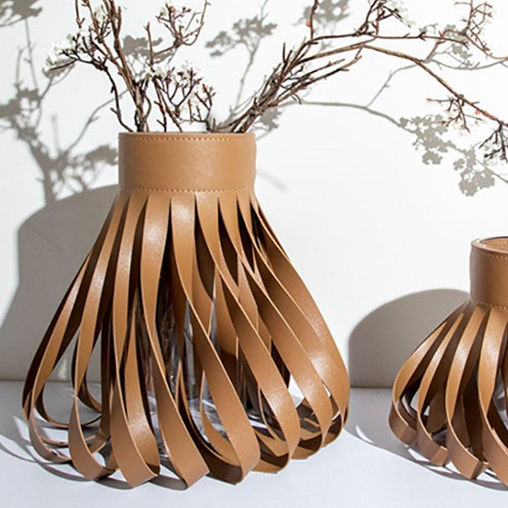 Artistic Leather Decorative Vase