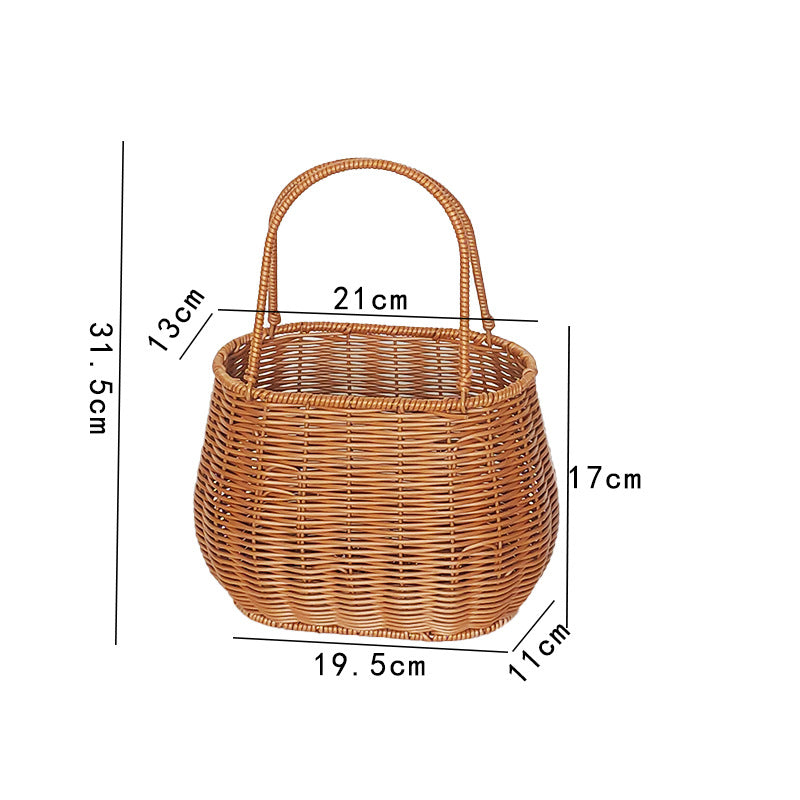 Handcrafted Wicker Storage Basket with Handle Kalsten