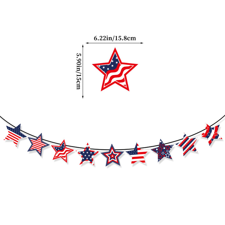 Unisex nan patriotic decorative bunting banner set with pre-strung USA letters and star garlands Kalsten