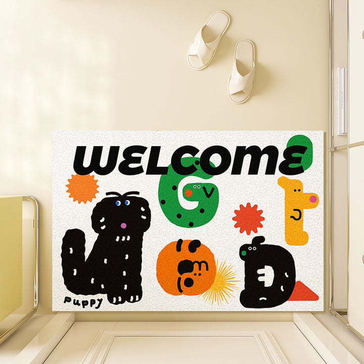 Playful Illustrated Welcome Mat Kalsten