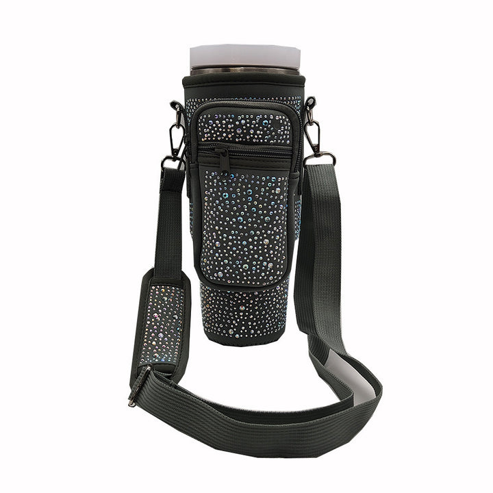 Ladies trendy and sparkling drinking bottle with shoulder bag Kalsten
