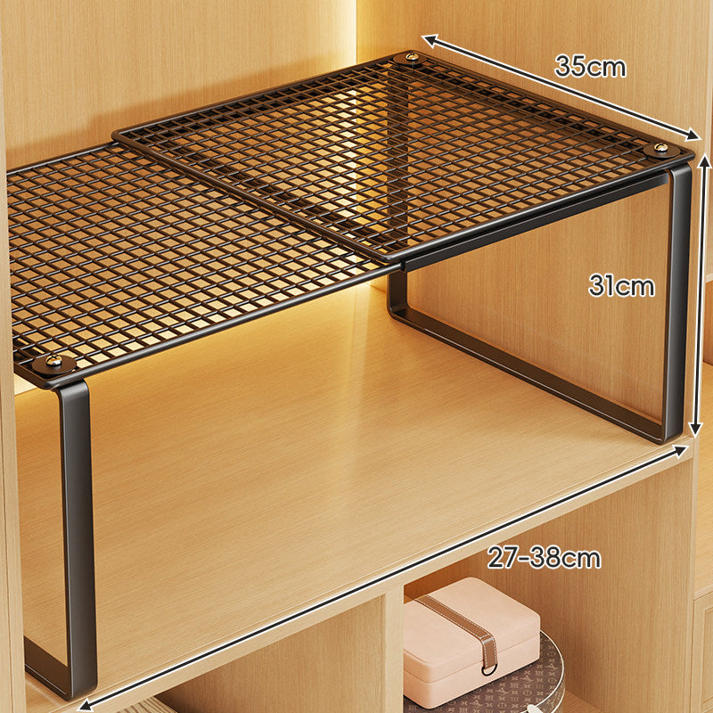 Adjustable Expandable Mesh Closet Shelf Riser with Sturdy U-Leg Support