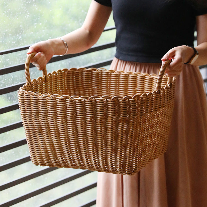 Handwoven Storage Basket with Handles Kalsten