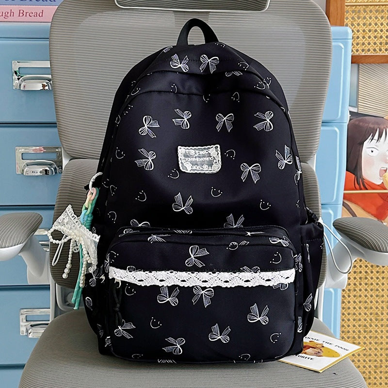Feminine Bow-Patterned Casual Backpack Kalsten
