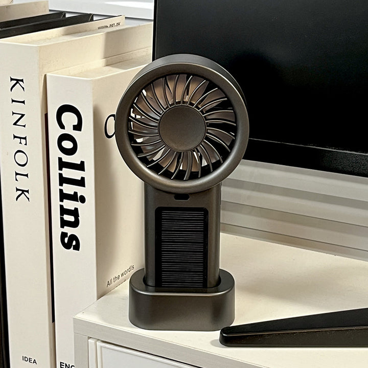Unisex compact rechargeable table and hand fan with charging station Kalsten