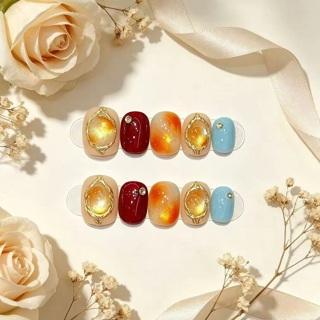 Embedded Gemstone Nail Art Kalsten