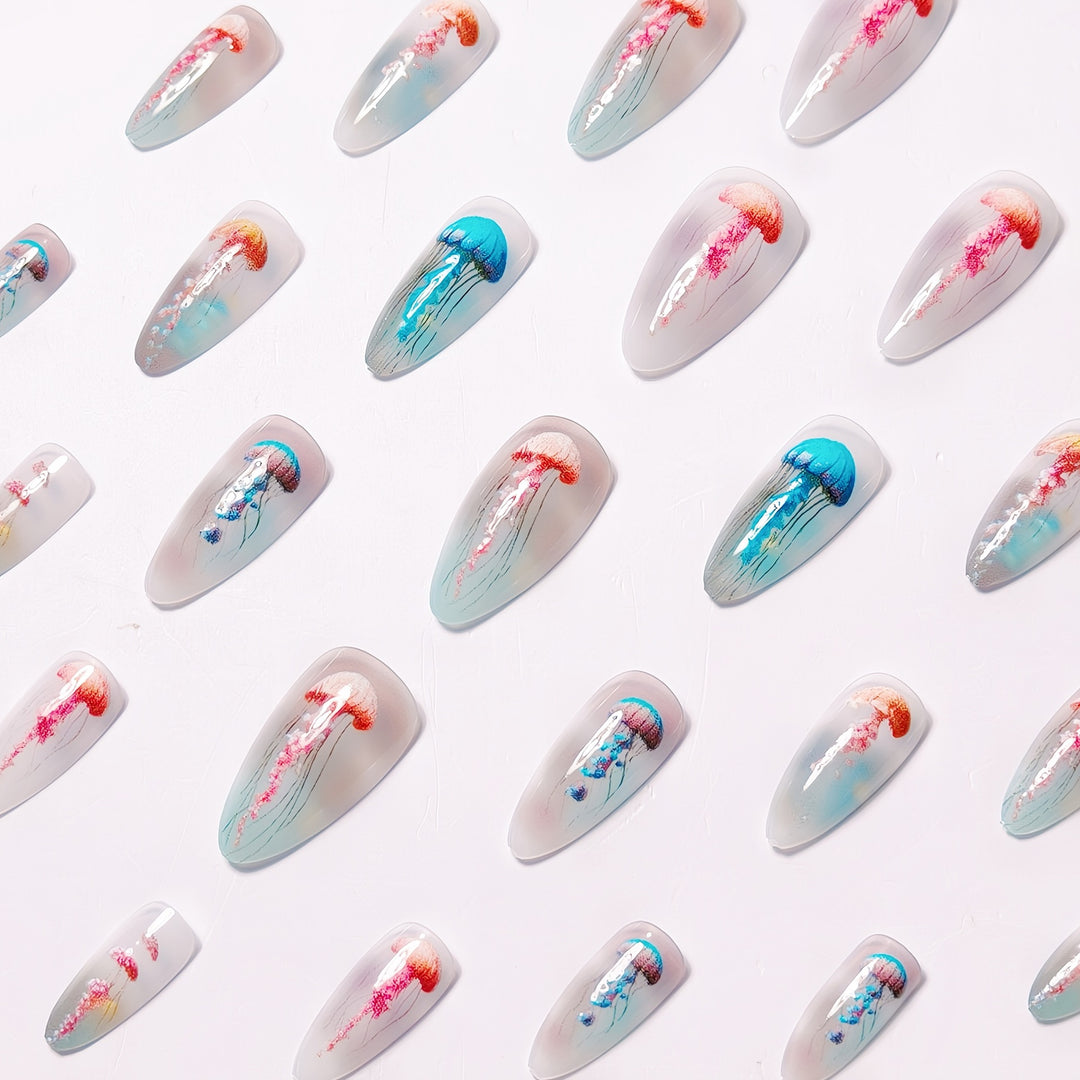Artistic Jellyfish Design Nail Art Kalsten