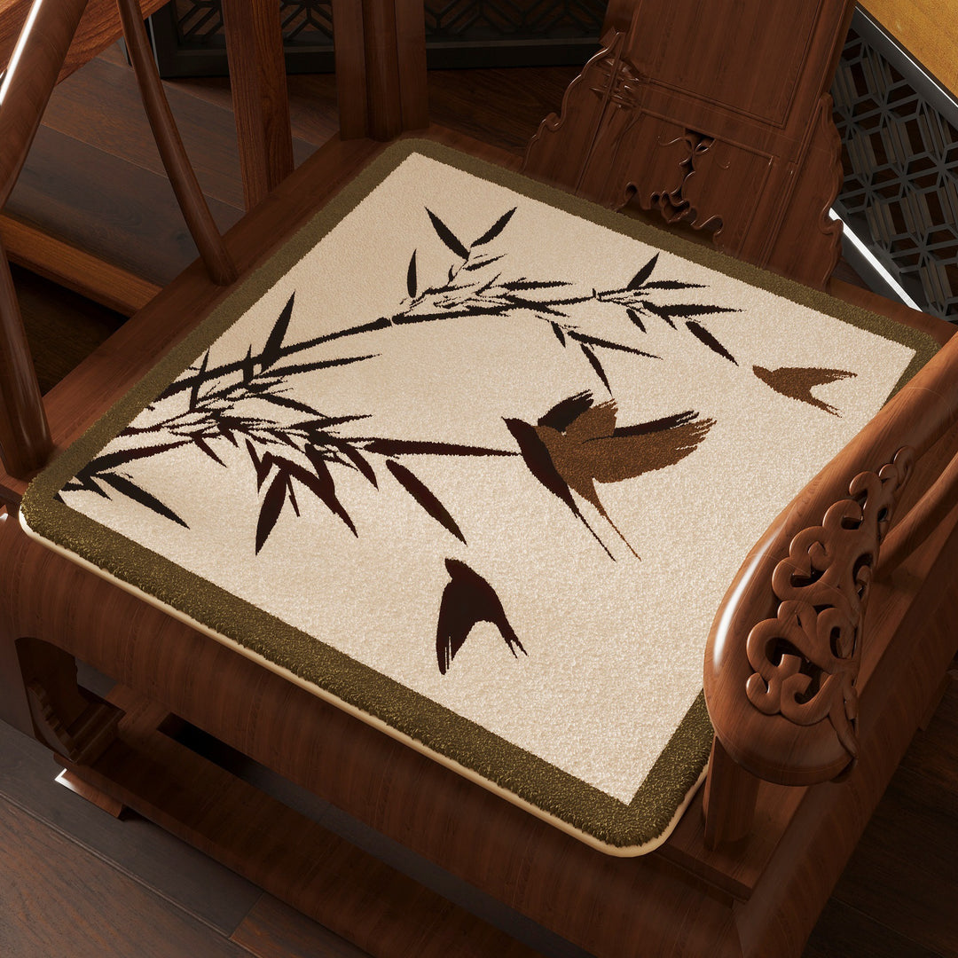 Ornate Birds-Themed Chair Cushion Kalsten