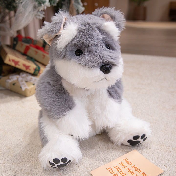 Realistic Sitting Husky-Style Plush Companion with Weighted Huggable Core and Embroidered Paw Soles Kalsten