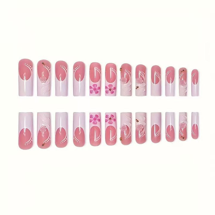 Premium Floral Acrylic Nail Extensions Kalsten