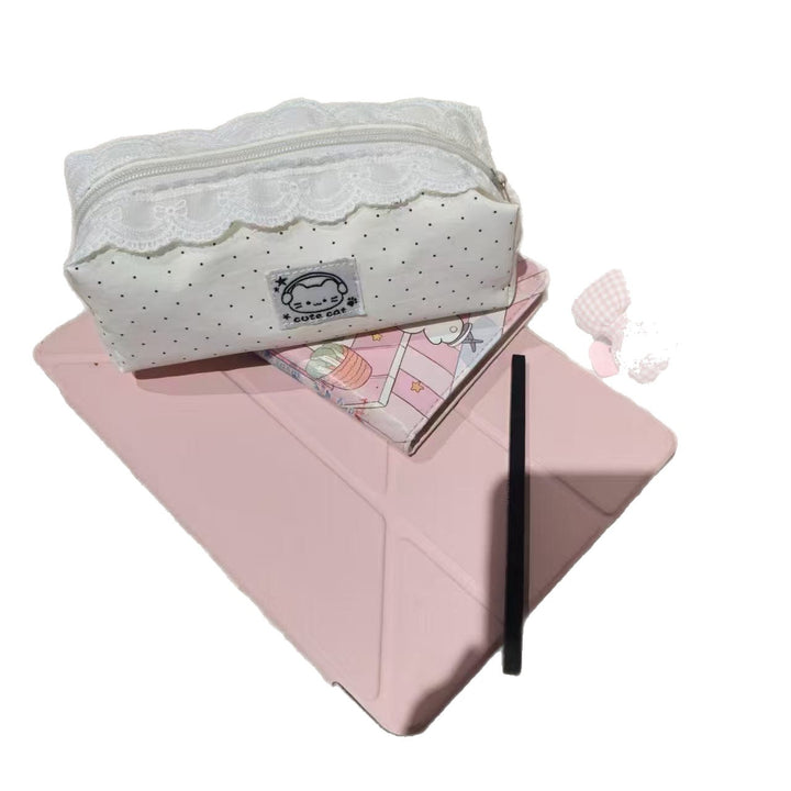 Stylish Lace Trim Pencil Case