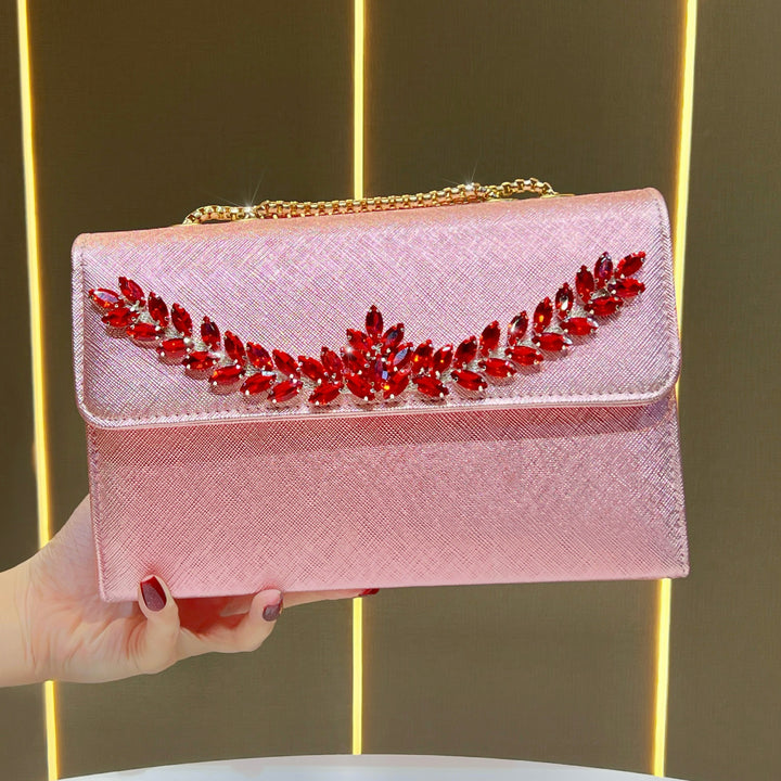 Crystal-Embellished Evening Bag
