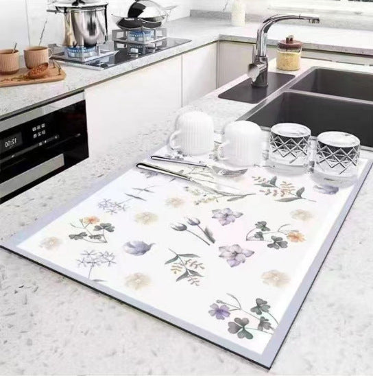 Floral Design Kitchen Mat